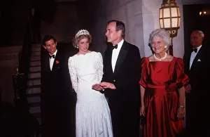 Prince Charles and Princess Diana at a British Embassy Dinner in Washington with Vice Prince Charles and Princess Diana at a British Embassy Dinner in Washington with Vice