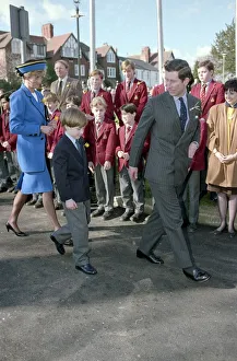 Prince Charles and Princess Diana with their son, Prince William in Cardiff on St Prince Charles and Princess Diana with their son, Prince William in Cardiff on St