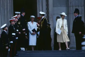 Prince Charles and Princess Diana at the South Atlantic Campaign Memorial service held at Prince Charles and Princess Diana at the South Atlantic Campaign Memorial service held at