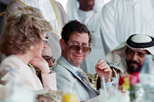 Prince Charles and Princess Diana visit a camel race at Al Maqam Prince Charles and Princess Diana visit a camel race at Al Maqam