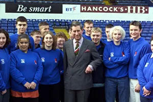 Prince Charles with Princess Trust Volunteer December 1998 at Cardiff City football Prince Charles with Princess Trust Volunteer December 1998 at Cardiff City football