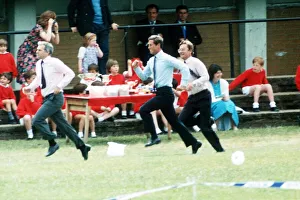 Prince Charles running in the Sports Day Dad's Race at the school of Prince William Prince Charles running in the Sports Day Dad's Race at the school of Prince William