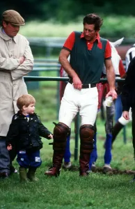 Prince Charles with son Prince Harry at polo match at Cirencester June 1987 Prince Charles with son Prince Harry at polo match at Cirencester June 1987