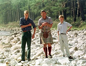 Prince Charles with sons at Balmoral, Scotland, 12th August 1997 Prince Charles with sons at Balmoral, Scotland, 12th August 1997