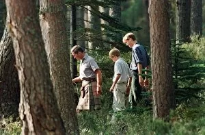 Images Dated 12th August 1997: Prince Charles with sons Prince William and Prince Harry