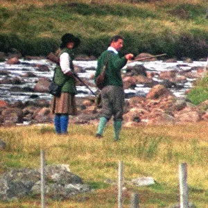 Prince Charles Tiggy Legge Bourke out shooting at Balmoral Estate August 1995 Prince Charles Tiggy Legge Bourke out shooting at Balmoral Estate August 1995