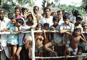Images Dated 1st December 1980: Prince Charles tour of India. Pictured, spectators await the Prince, Orissa