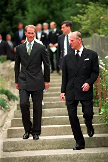 PRINCE EDWARD WITH FATHER THE DUKE OF EDINBURGH WALKING DOWN STEPS AS THEY ATTEND CHURCH PRINCE EDWARD WITH FATHER THE DUKE OF EDINBURGH WALKING DOWN STEPS AS THEY ATTEND CHURCH