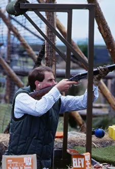 Prince Edward shooting a shotgun June 1988 Prince Edward shooting a shotgun June 1988