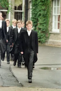 Prince Harry arrives for his first day at Eton College, Windsor. 3rd September 1998 Prince Harry arrives for his first day at Eton College, Windsor. 3rd September 1998