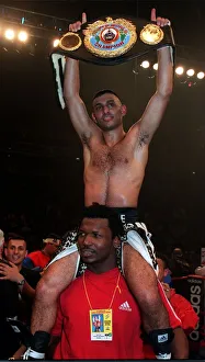 Prince Naseem Hamed boxer celebrates his victory over Wilfredo Vasquez of Puerto Rico in Prince Naseem Hamed boxer celebrates his victory over Wilfredo Vasquez of Puerto Rico in