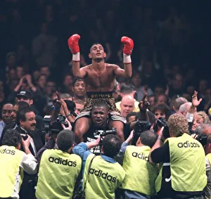Prince Naseem Hamed Boxing Looks To The Heavens After Winning The Ibf Featherweight Title Prince Naseem Hamed Boxing Looks To The Heavens After Winning The Ibf Featherweight Title