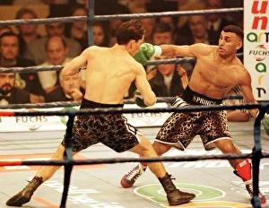 Prince Naseem Hamed lands punch on Jose Badillo in first round of his WBO World Prince Naseem Hamed lands punch on Jose Badillo in first round of his WBO World