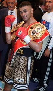 Prince Naseem Hamed wearing his Lonsdale belt after successfully defending his WBO Prince Naseem Hamed wearing his Lonsdale belt after successfully defending his WBO