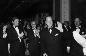 Prince Philip being applauded at an official dinner. December 1986 Prince Philip being applauded at an official dinner. December 1986