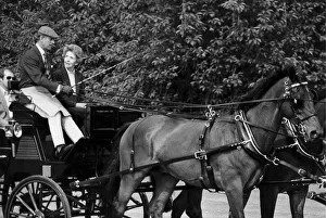 Prince Philip driving carriage with Nancy Reagan beside him - June 1982 Prince Philip driving carriage with Nancy Reagan beside him - June 1982