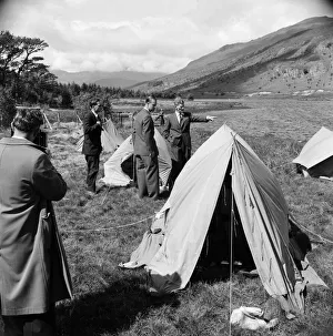 Prince Philip, Duke of Edinburgh, in North Wales. Sir John Hunt points while the Duke' Prince Philip, Duke of Edinburgh, in North Wales. Sir John Hunt points while the Duke'