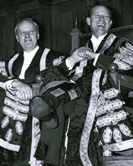 Prince Philip pictured laughing, during the installation of a new rector. February 1969 Prince Philip pictured laughing, during the installation of a new rector. February 1969