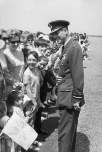PRINCE PHILIP. TALKS TO SCHOOL CHILDREN AND THEIR PARENTS AT RAF WYTON PRINCE PHILIP. TALKS TO SCHOOL CHILDREN AND THEIR PARENTS AT RAF WYTON