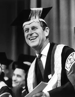 Prince Phillip June 1967 wearing the robe containing golden symbols depicting Science Prince Phillip June 1967 wearing the robe containing golden symbols depicting Science