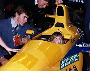 Prince William in the cockpit of a F1 Benetton racing car at Silverstone Prince William in the cockpit of a F1 Benetton racing car at Silverstone