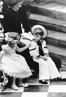 Prince William sitting next to Laura Fellows at the wedding of the Duke Prince William sitting next to Laura Fellows at the wedding of the Duke