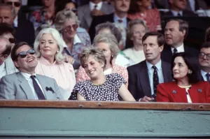 Princes Diana attends the Mens Singles Final between Michael Stich Princes Diana attends the Mens Singles Final between Michael Stich