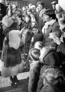 Princess Alexandra talks with teachers and children from Broad Street school after Princess Alexandra talks with teachers and children from Broad Street school after