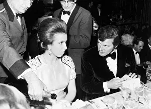 Princess Anne with Actor Roger Moore at a Wildlife Fund Gala November 1970 Princess Anne with Actor Roger Moore at a Wildlife Fund Gala November 1970