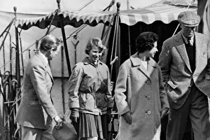 Princess Anne aged 11 with the Queen at Badminton Horse Trials - April 1962 Princess Anne aged 11 with the Queen at Badminton Horse Trials - April 1962