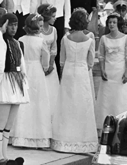 Princess Anne and other bridesmaids at he wedding of King Constantine II of the Hellenes Princess Anne and other bridesmaids at he wedding of King Constantine II of the Hellenes