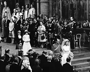 Princess Anne and Captain Mark Phillips walking down the aisle after their wedding Princess Anne and Captain Mark Phillips walking down the aisle after their wedding