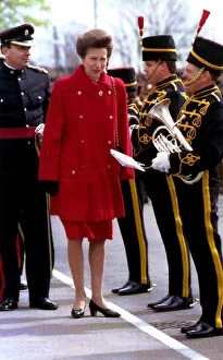 Images Dated 2nd May 1995: Princess Anne having a joke with a bandsman at the Worcestershireand Foresters at