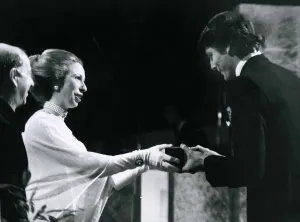 Princess Anne presents actor Christopher Reeve with the BAFTA award for the most Princess Anne presents actor Christopher Reeve with the BAFTA award for the most
