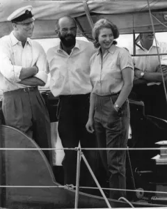 Princess Anne and Prince Philip on board the Royal sailing Yacht " Princess Anne and Prince Philip on board the Royal sailing Yacht "