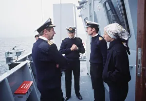Princess Anne the Princess Royal on visit to HMS Spey minesweeper June 1987 Princess Anne the Princess Royal on visit to HMS Spey minesweeper June 1987