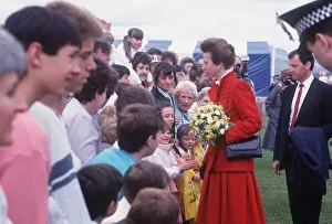 Princess Anne the Princess Royal on walkabout in Greenock Scotland May 1987 Princess Anne the Princess Royal on walkabout in Greenock Scotland May 1987