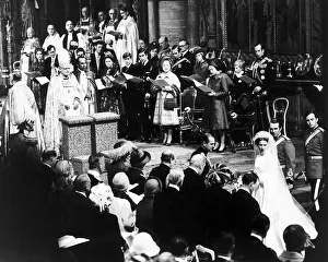 Princess Anne standing at the altar at her wedding to Mark Phillips with her father Princess Anne standing at the altar at her wedding to Mark Phillips with her father