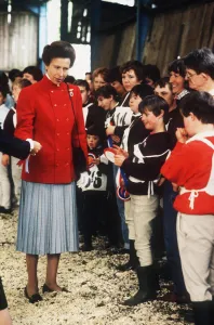 Princess Anne on walkabout in Ayrshire Scotland 1989 talking to disabled riders Princess Anne on walkabout in Ayrshire Scotland 1989 talking to disabled riders