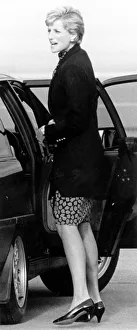 Princess Diana at Aberdeen airport en route to Balmoral for Princess Margaret' Princess Diana at Aberdeen airport en route to Balmoral for Princess Margaret'