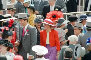 Princess Diana and her friend Harry Herbert in the royal enclosure at the first day of Princess Diana and her friend Harry Herbert in the royal enclosure at the first day of