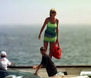 Images Dated 13th July 1997: Princess Diana on holiday in St Tropez, Southern France where they stayed as a guest of