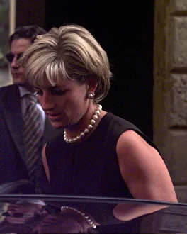 Princess Diana leaves the home of slain Italian fashion designer Gianni Versace in Princess Diana leaves the home of slain Italian fashion designer Gianni Versace in