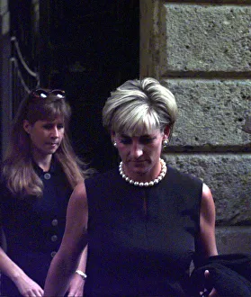 Princess Diana leaves the home of slain Italian fashion designer Gianni Versace in Princess Diana leaves the home of slain Italian fashion designer Gianni Versace in