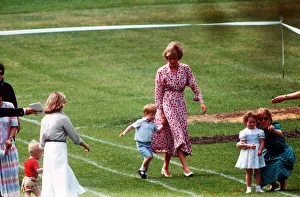 Princess Diana and Prince Harry walk along hand in hand at Prince William' Princess Diana and Prince Harry walk along hand in hand at Prince William'