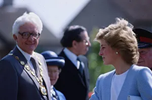 Princess Diana, Princess of Wales meeting Provost of Bo-Ness Charlie Sneddon on a visit Princess Diana, Princess of Wales meeting Provost of Bo-Ness Charlie Sneddon on a visit