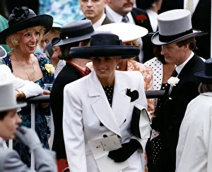 Princess Diana at Royal Ascot wearing a double breasted suit by Catherine Walker Princess Diana at Royal Ascot wearing a double breasted suit by Catherine Walker