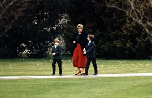 Princess Diana Royalty takes a stroll in Windsor Park wearing a dark jacket Princess Diana Royalty takes a stroll in Windsor Park wearing a dark jacket
