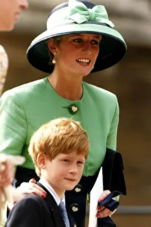 Princess Diana with her son Prince Harry attending the wedding ceremony of Lady Helen Princess Diana with her son Prince Harry attending the wedding ceremony of Lady Helen