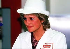 Princess Diana visits the Unigate Dairy's new West London plant trying to smile Princess Diana visits the Unigate Dairy's new West London plant trying to smile